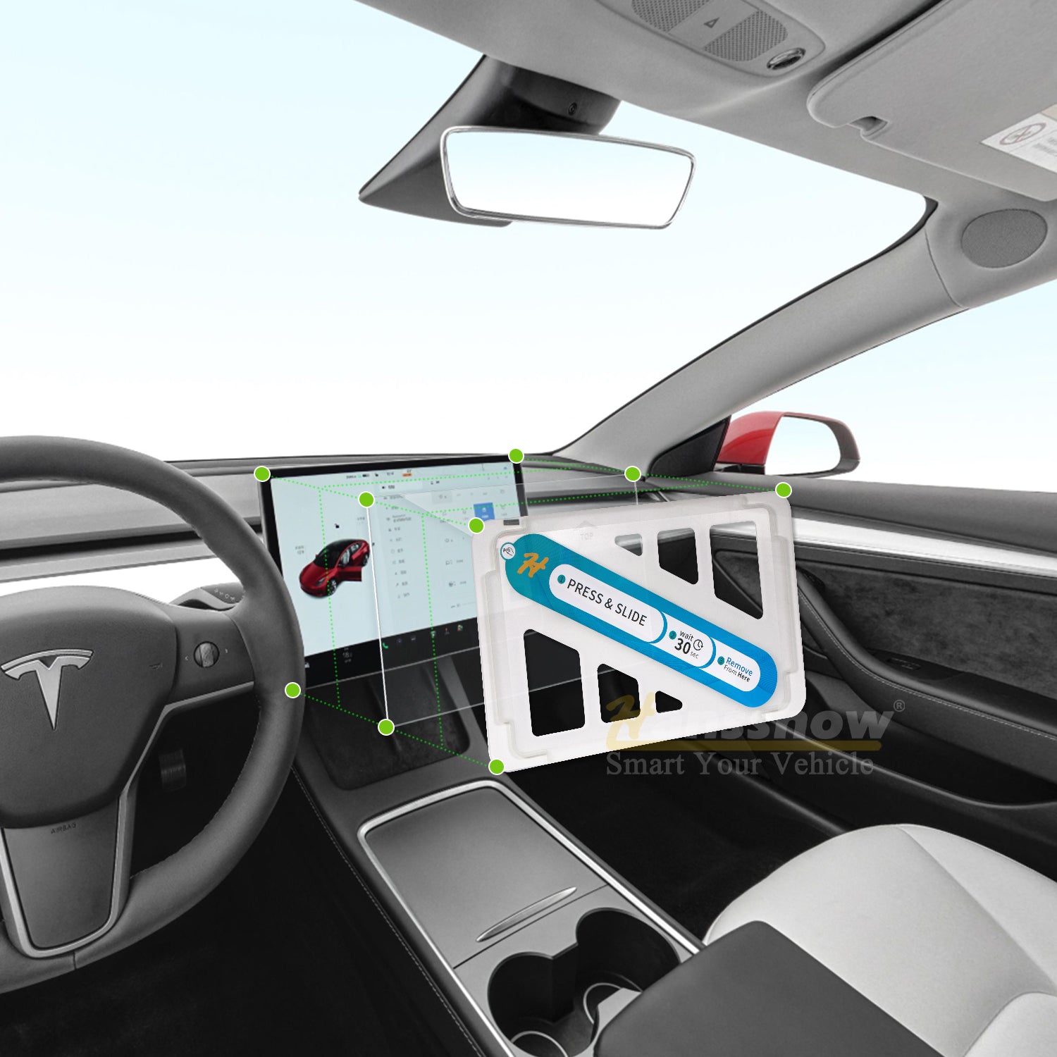 Tesla Model 3/Y Tempered Glass Screen Protector & Center Sun Shade