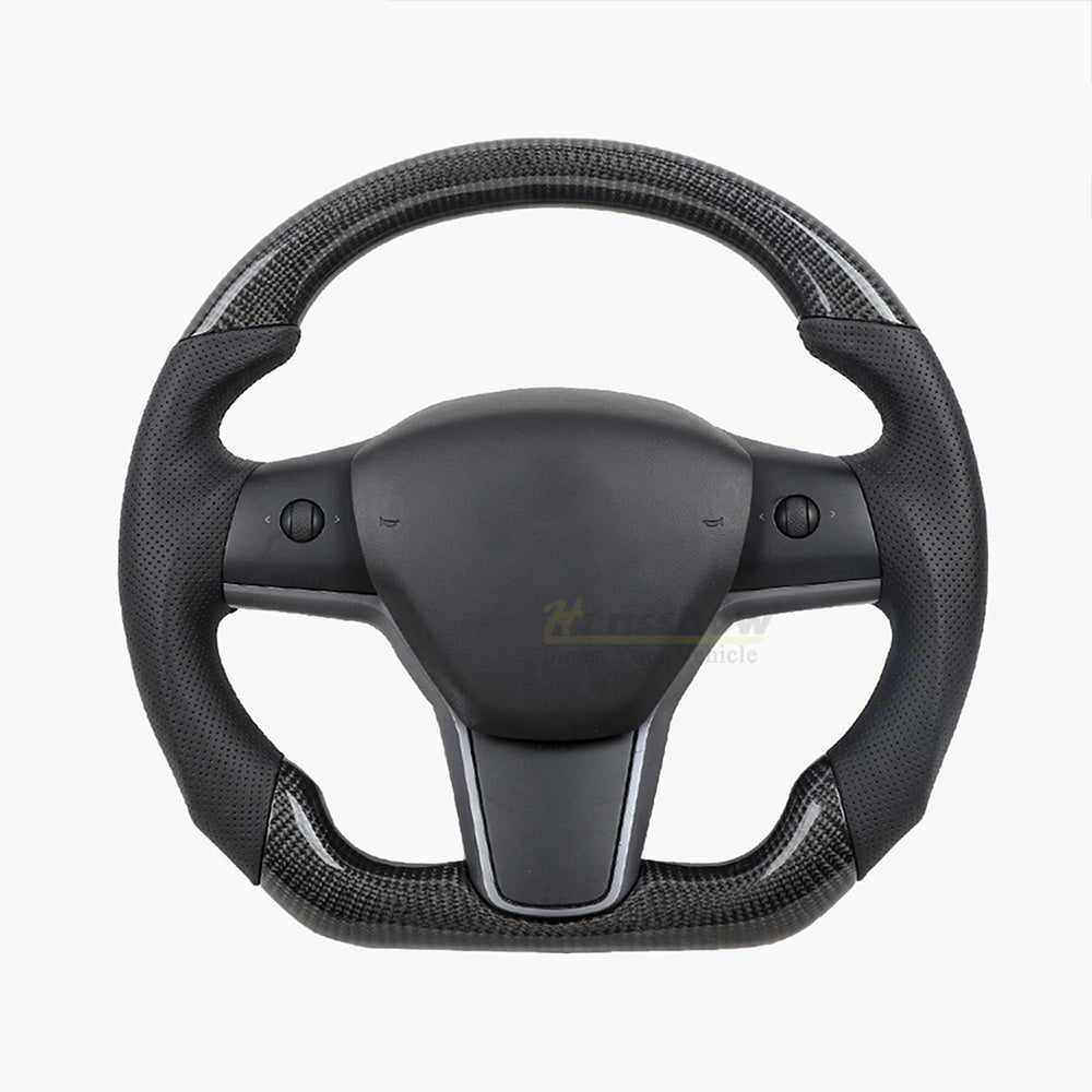 Model 3/Y Carbon Fiber Steering Wheel Hansshow