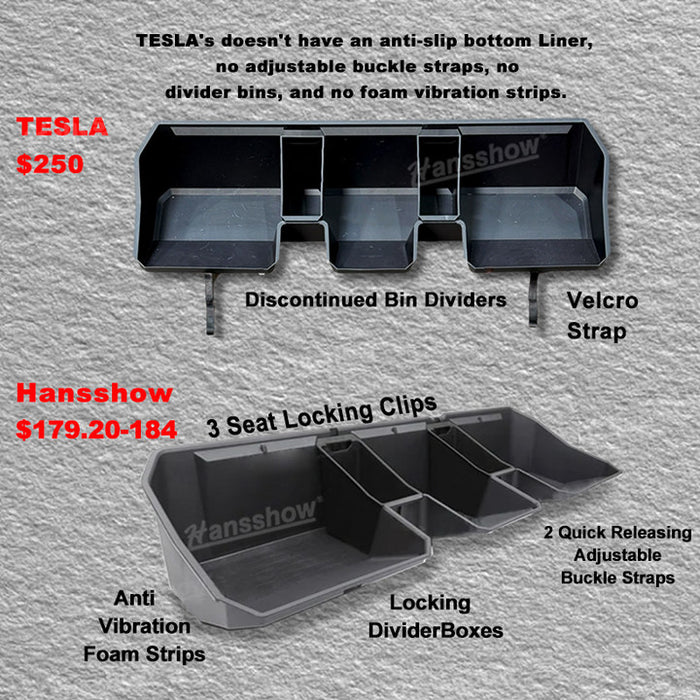 Tesla Cybertruck Underseat Storage Box Upgraded Under Seat Black Interior Accessories|Hansshow