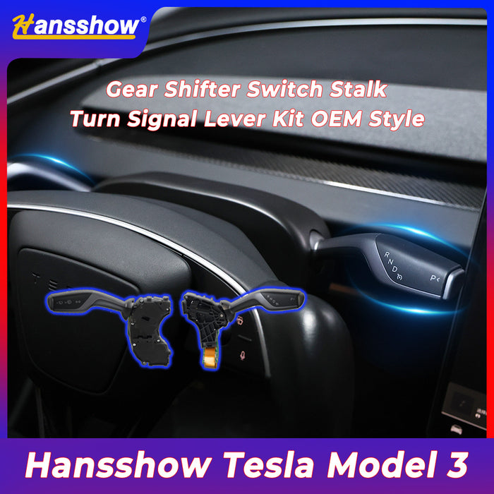 Hansshow Tesla Model 3 Highland Gear Shifter Switch Stalk Turn Signal Lever Kit OEM Style