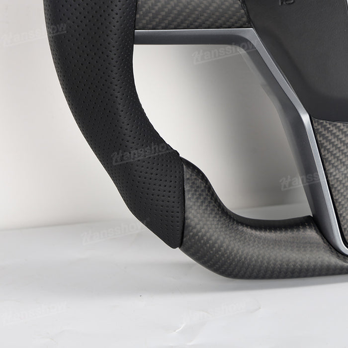 Model 3/Y Carbon Fiber Steering Wheel WIth Perforated leather Real Carbon Fiber