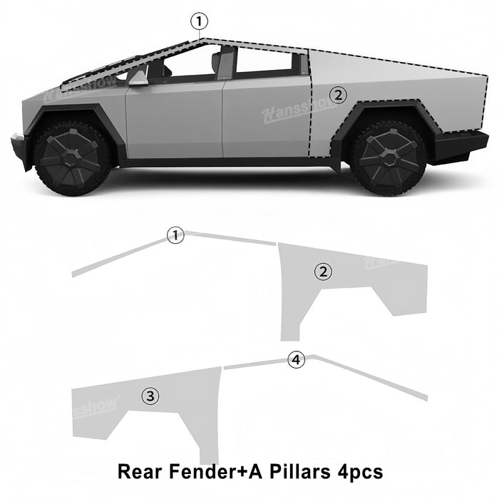 Tesla Cybertruck  PPF Protection TPU Kit-Wrap Invisible Pre-cut Full Coverage Protective Film|Hansshow