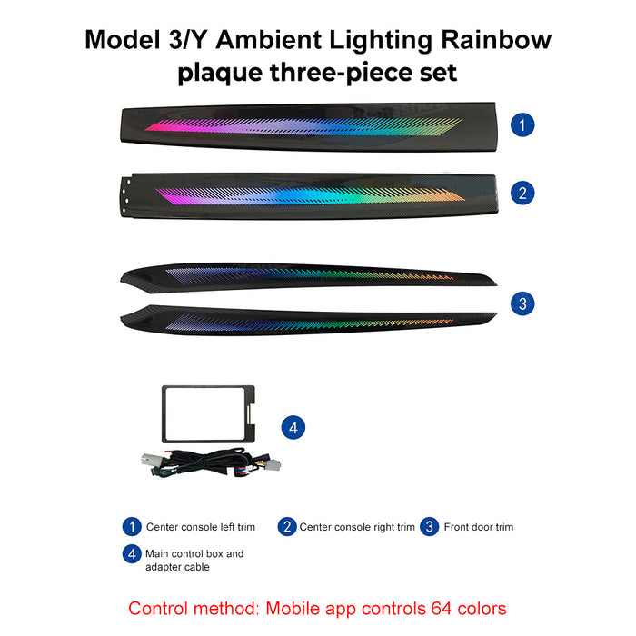 Model Y/3 Front Door Ambient Lighting Upgrade With Dragon Scale Style