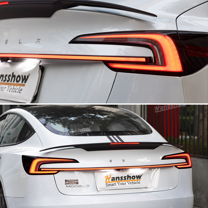 Tesla Moldel 3 Highland Knight Rider Full-Width Strip Tail Light|Hansshow