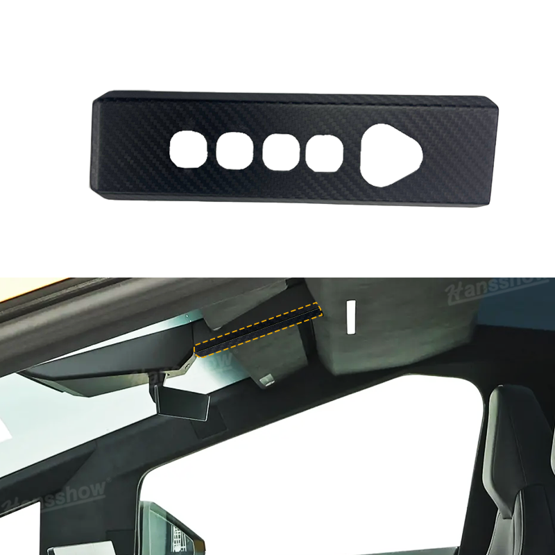 Tesla Cybertruck Real Carbon Fiber Reading Light Trim Cover Light Frame | Hansshow