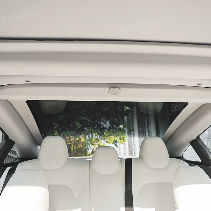 Tesla Model 3/3 Highland Electric Retractable Glass Roof Sunshade Block UV Keep Cooling|Hansshow