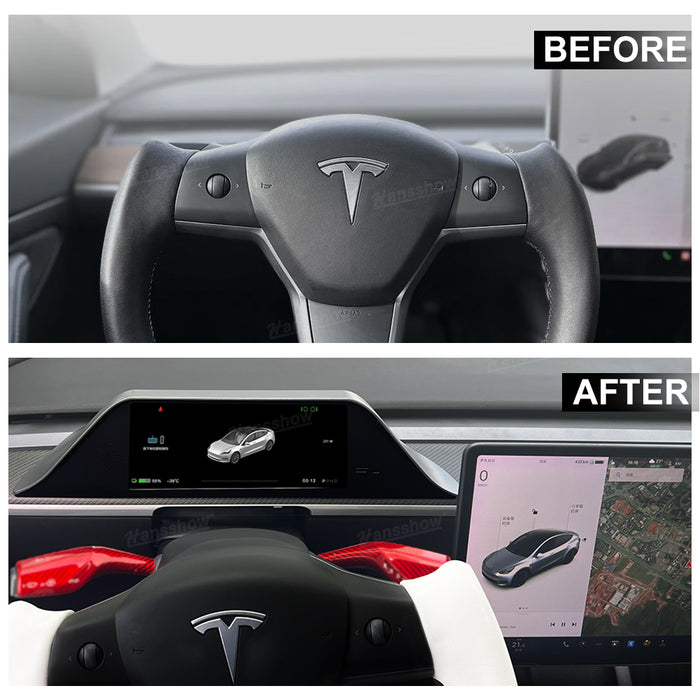 Hansshow Tesla Model 3 Y 8,9" Affichage tête haute Combiné d'instruments FY9-C Écran tactile du tableau de bord Inspiré du style Model S/X