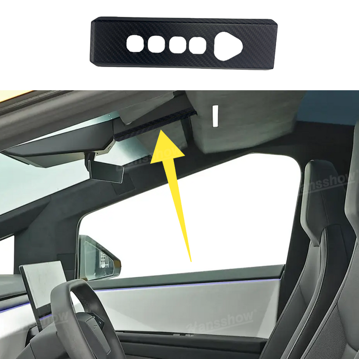 Tesla Cybertruck Real Carbon Fiber Reading Light Trim Cover Light Frame | Hansshow