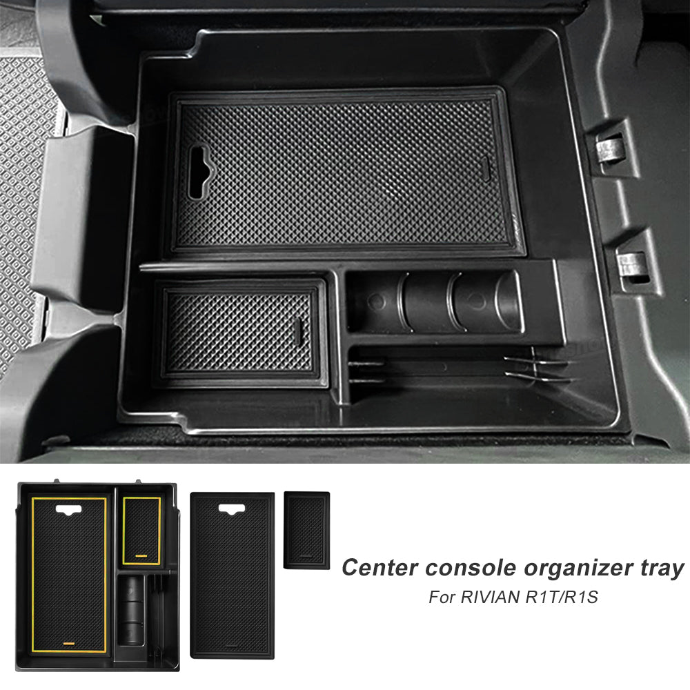 Hansshow Rivian R1S & R1T Armrest Storage Box Center Console Organizer Tray