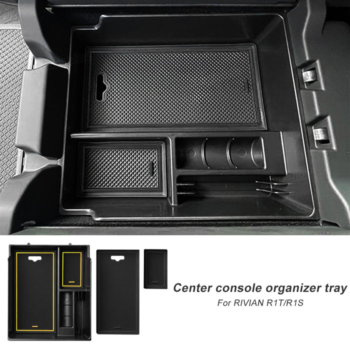 Boîte de rangement pour accoudoir Hansshow Rivian R1S et R1T, plateau organisateur pour console centrale