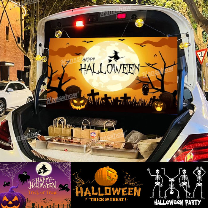 Toile de fond pour compartiment arrière de voiture sur le thème d'Halloween | Hansshow