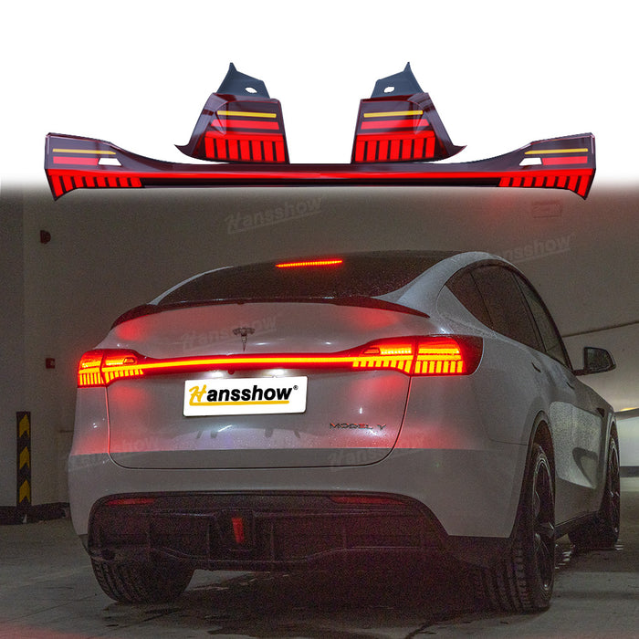 Tesla Model Y Full-Width Tail Light 2024 New Style Rear Brake Turn Signal Lights|Hansshow