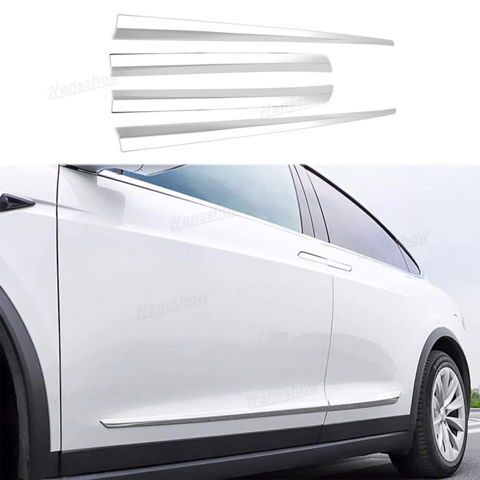 Tesla Model X Door Skirt Anti-Collision Trim Cover Door Decal Side Protector Wrap Sticker Exterior Decoration |Hansshow