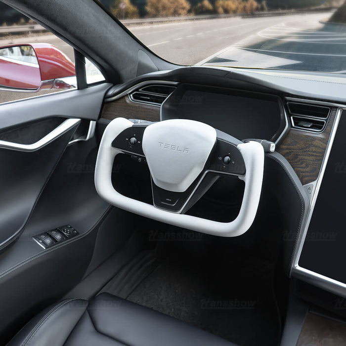 Volant personnalisé Hansshow pour Tesla Model S/X - Mise à niveau ergonomique 