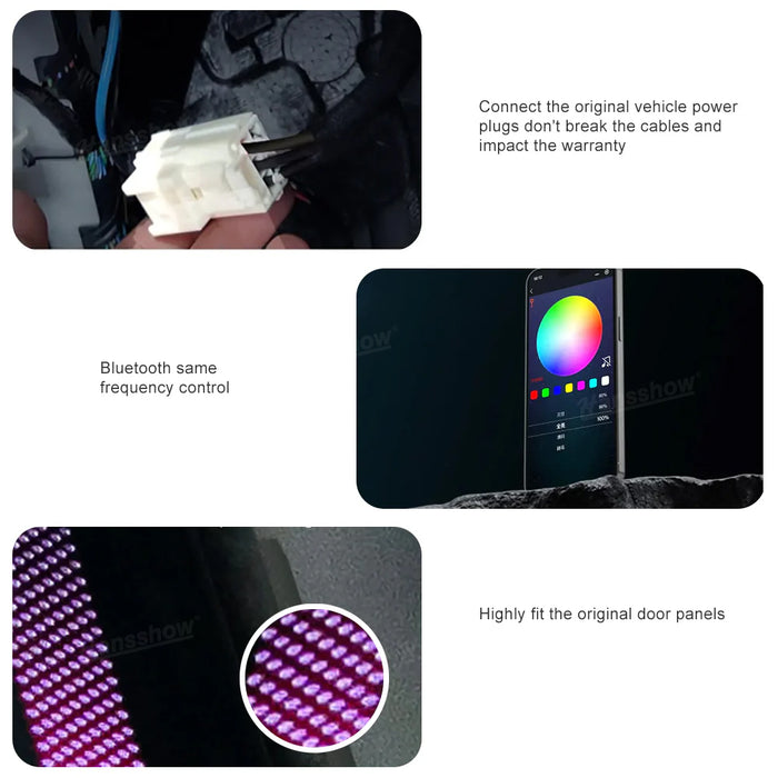 Tesla Model X Ambient Lighting Laser Carving LED Strip Lighting Kit RGB 128-Colors