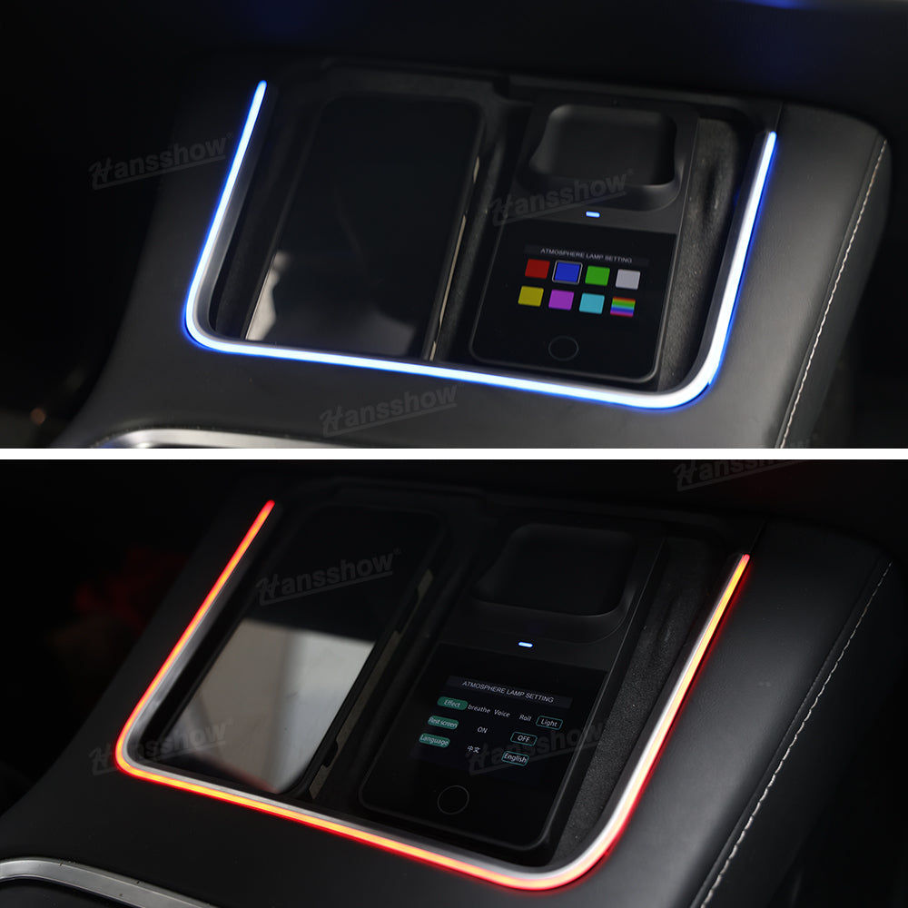 Tesla Model 3 & Y Wireless Charger With Ambient Light LED Center Console Phone Charger