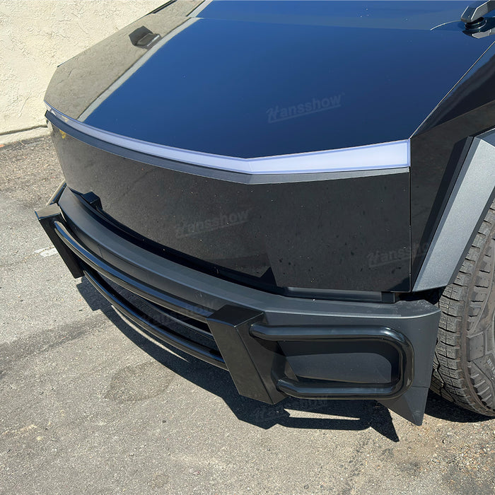 Tesla Cybertruck Front Bumper Bar Steel Guard-Q235 Front Bumper Black Texture|Hansshow