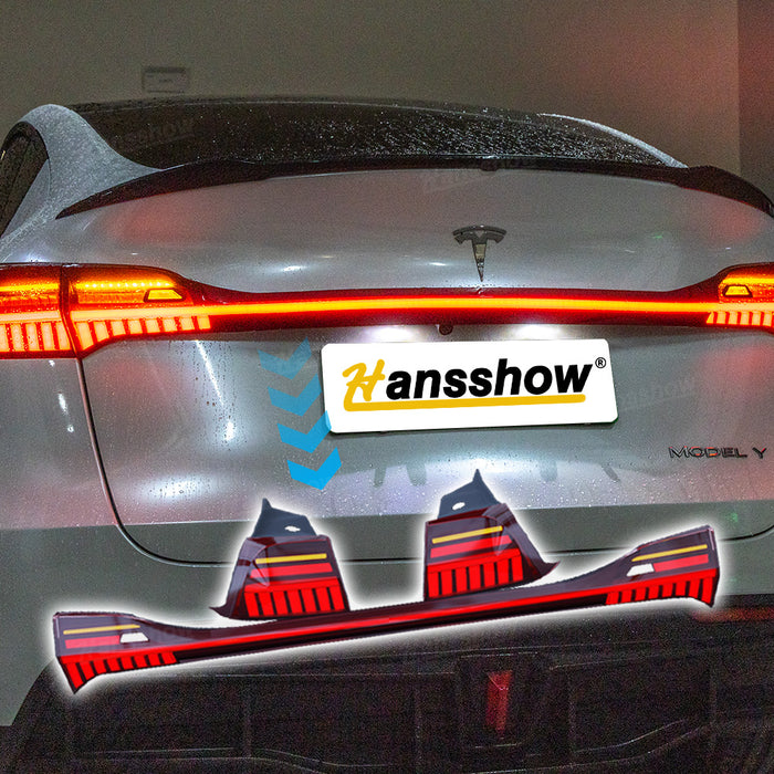 Tesla Model Y Full-Width Tail Light 2024 New Style Rear Brake Turn Signal Lights|Hansshow