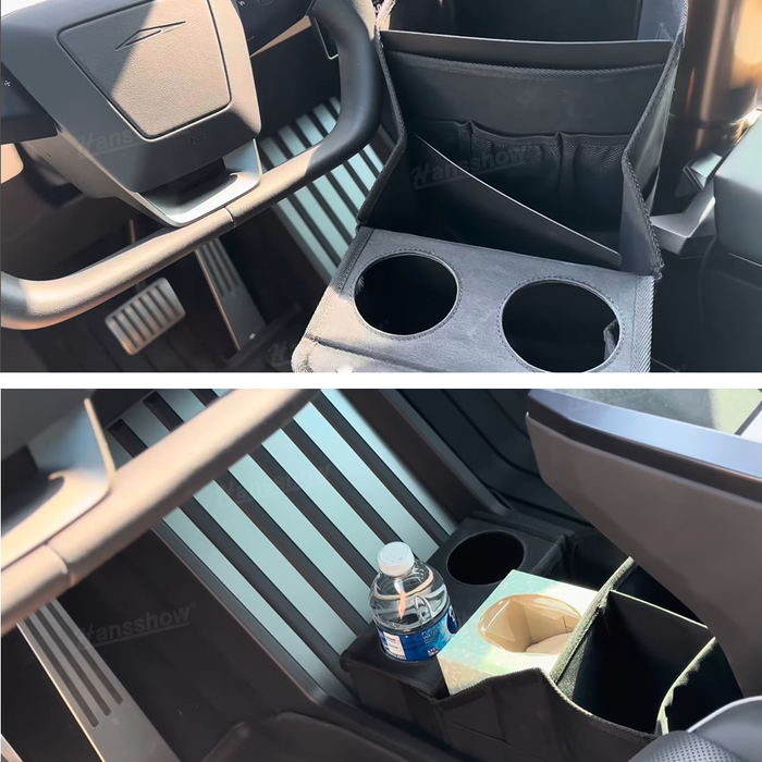 Tesla Cybertruck Storage Bag Lower Center Console Organizer With Compartments Cup Holder Oxford Cloth