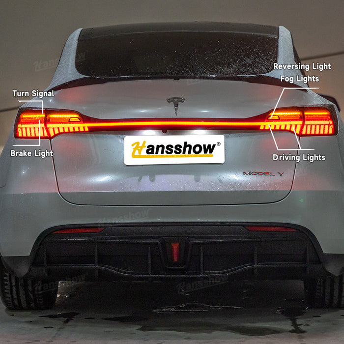 Tesla Model Y Full-Width Tail Light 2024 New Style Rear Brake Turn Signal Lights|Hansshow