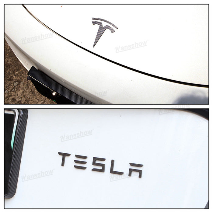 Tesla Carbon Fiber Coated Elon Signature/Tesla/Space X Emblem Decoration for Model S/X/Y/3/3 Highland Cybertruck|Hanssshow