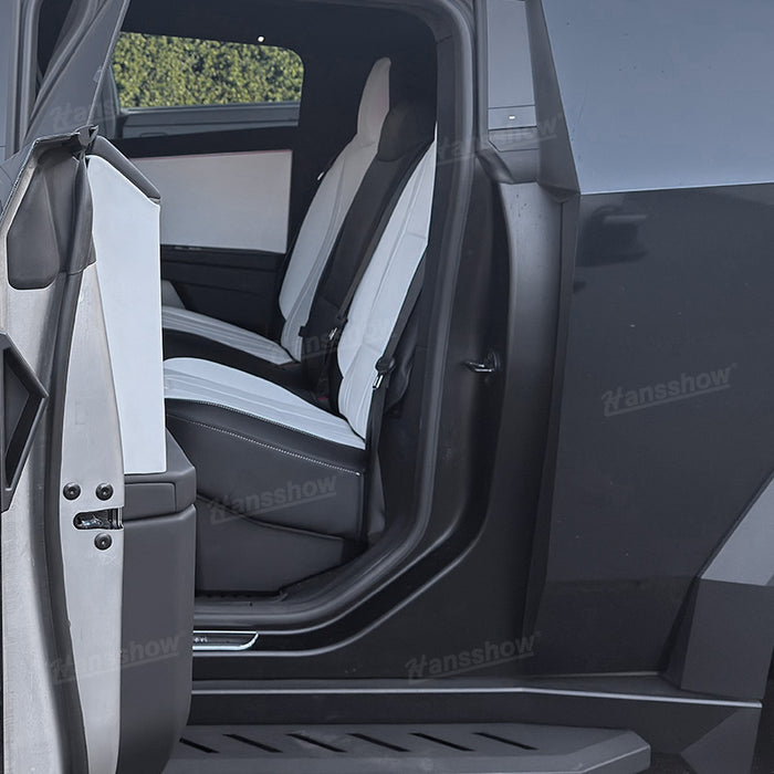 Tesla Cybertruck Seat Cover Full Set  NAPPA Leather Full Wrapping Edge Interior Accessories Black And White|Hansshow