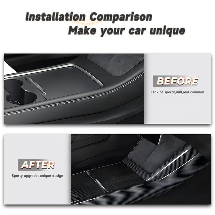 Tesla Model 3 Highland Center Console Gear Control Panel Overlays Side Strip Cover Trim Interior Accessories|Hansshow