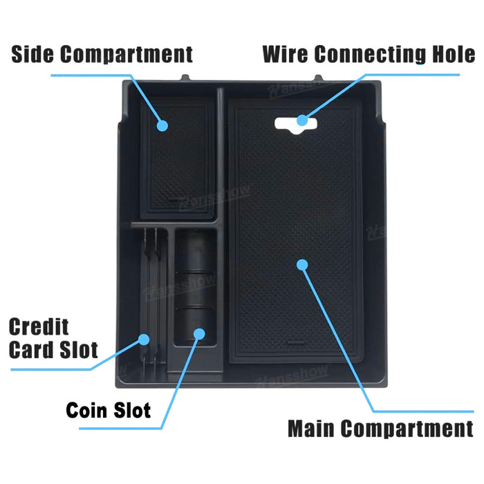 Boîte de rangement pour accoudoir Hansshow Rivian R1S et R1T, plateau organisateur pour console centrale