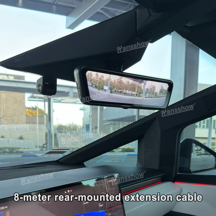 Tesla Cybertruck Media Espejo retrovisor 8,2 "Grabadora de doble canal Accesorios interiores electrónicos | Hansshow