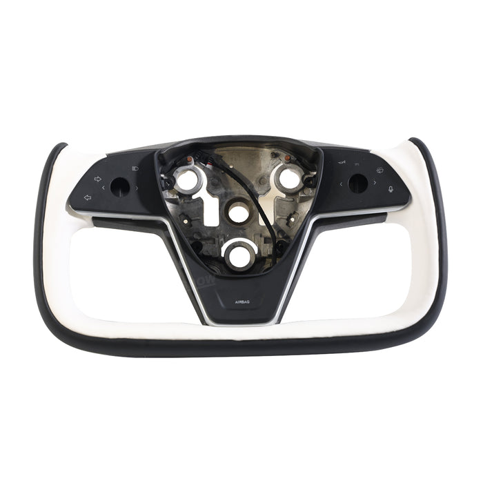 Model 3/Y Yoke Style Steering Wheel Black/White Style For Tesla