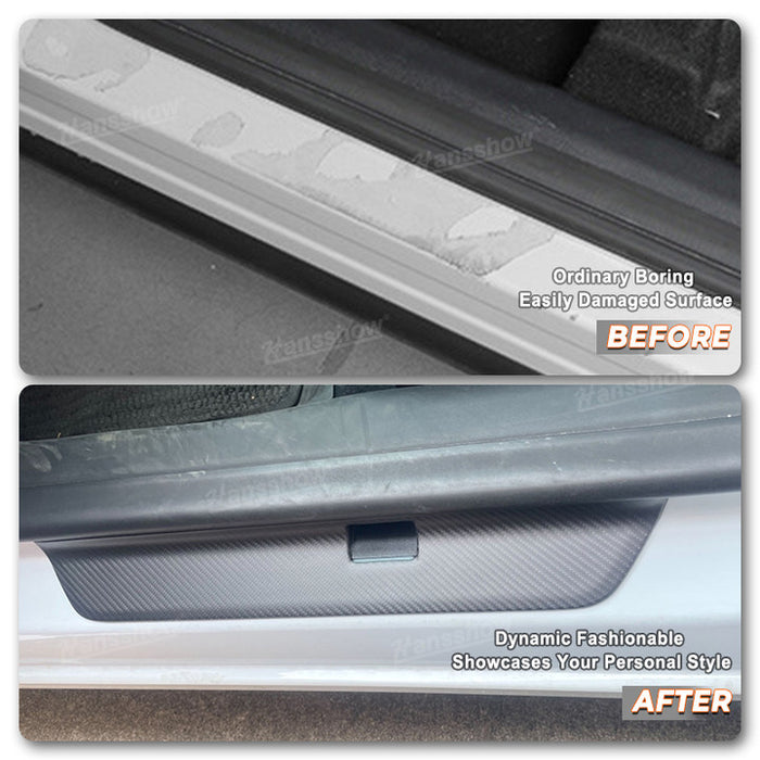 Tesla Model 3 Highland Real Carbon Fiber Door Sill Covers Protector Welcome Pedal|Hansshow