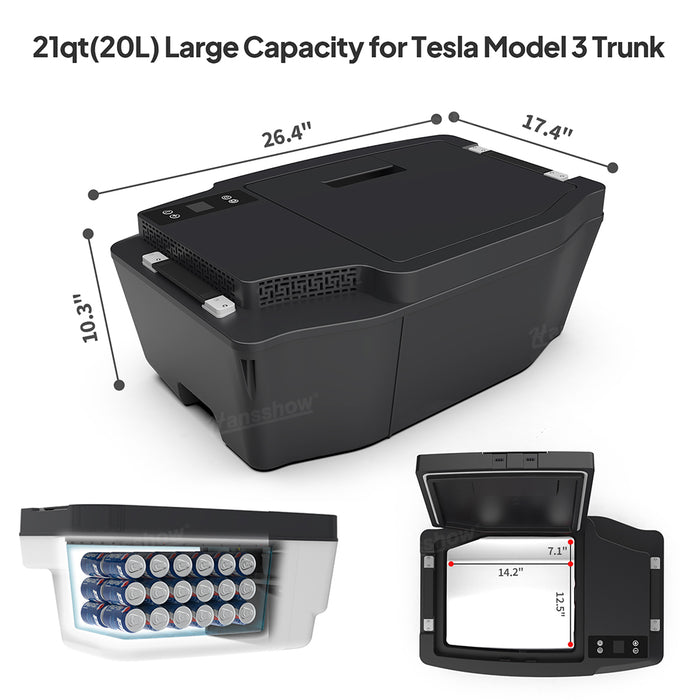 Tesla Model 3 Refrigerator 20L Trunk Fridge Large Capacity App Control