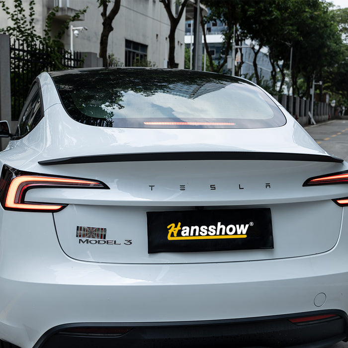 Tesla Model 3 Highland Real Carbon Fiber Tail Spoiler Wing Rear Trunk Lip Lid Inspired By Model 3 Performance|Hansshow