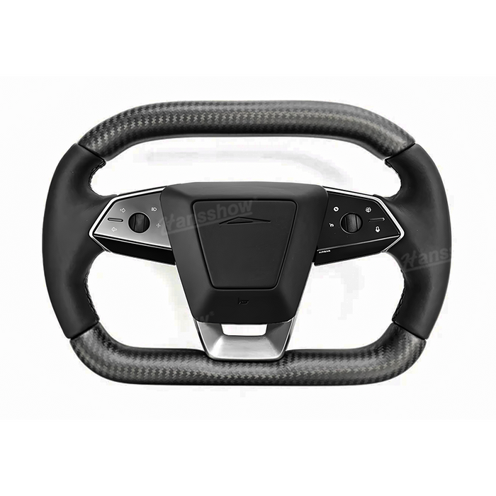 Tesla Cybertruck Yoke Steering Wheel Real Carbon Fiber Cap Cover | Hansshow