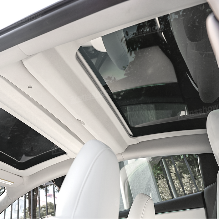 Tesla Model 3/3 Highland Electric Retractable Glass Roof Sunshade Block UV Keep Cooling|Hansshow