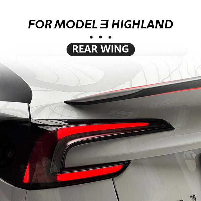 Tesla Model 3 Highland Real Carbon Fiber Tail Spoiler Wing Rear Trunk Lip Lid Inspired By Model 3 Performance|Hansshow