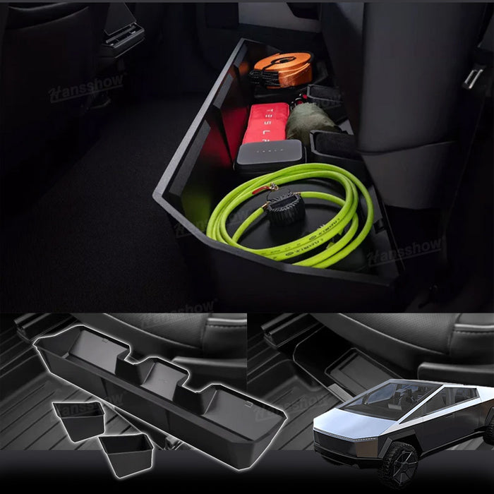 Tesla Cybertruck Underseat Storage Box Upgraded Under Seat Black Interior Accessories|Hansshow