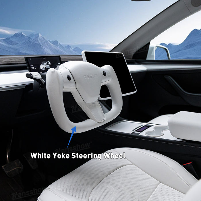 Tesla Model Y/Model 3 Bundle Of White Enthusiast Style Kits Tesla White Interior Set Accessories|Hansshow