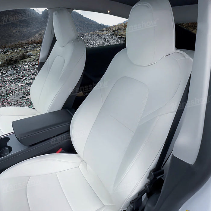 Model Y/3/3 Highland Massage Seat Cover Nappa Leather Custom Interior Accessories | Hansshow