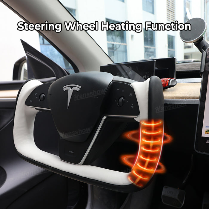 Model 3/Y Yoke Style Steering Wheel Black/White Style For Tesla