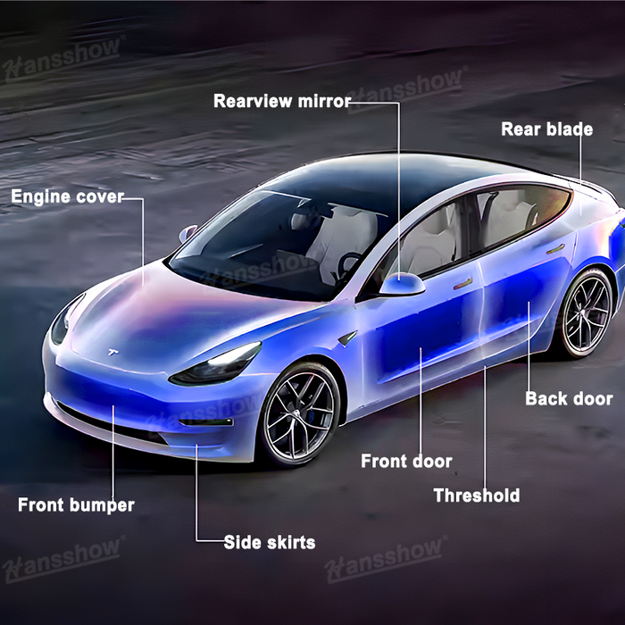 Tesla Model 3 DIY Color PPF Protection Film TPU Kit-Wrap Pre-cut Full Coverage Protective | Hansshow