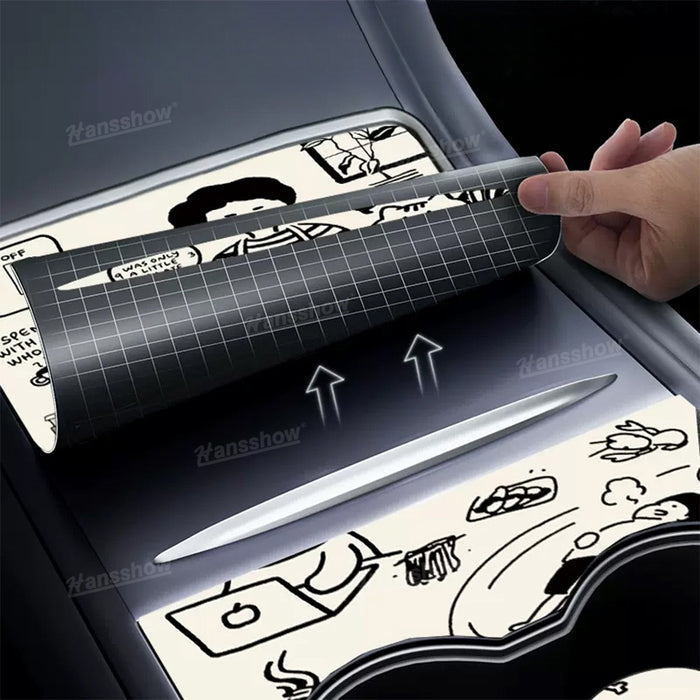 Tesla Model Y/3 Upgarde Center Console Wrap Cover-Composite Leather Sticker Kit Interior Decoration|Hansshow