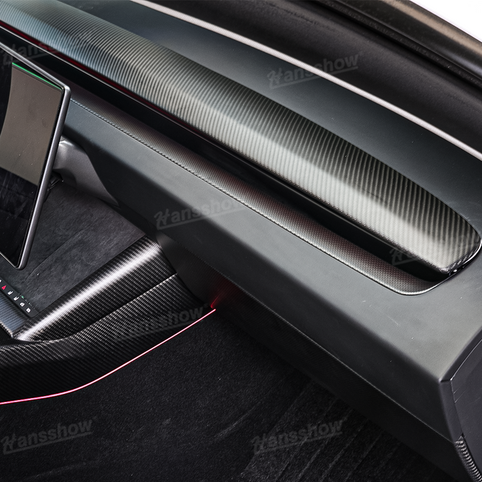 Tesla Model 3 Highland Central Control Dashboard Panel Trim Replacement In Real Carbon Fiber Interior Accessories|Hansshow