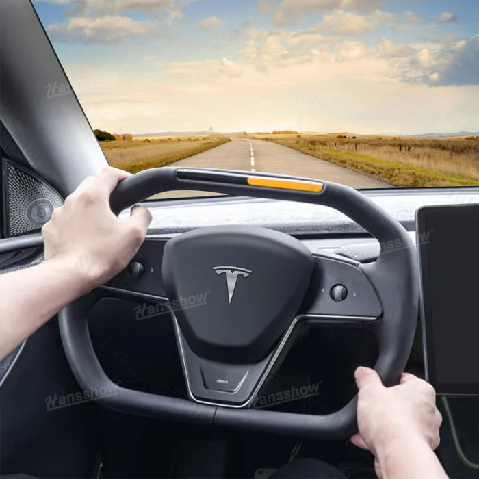 Tesla Model Y/3는 Cybertruck에서 영감을 받은 신호등을 갖춘 Cybertruck 스타일의 개인화된 스티어링 휠을 업그레이드합니다|Hansshow