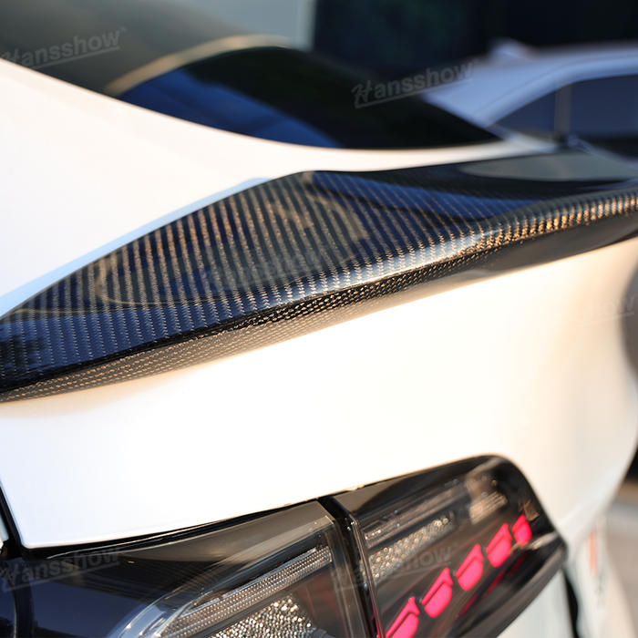 Tesla Model Y Real Carbon Fiber OEM-Style Rear Trunk Spoiler Wing | Hansshow