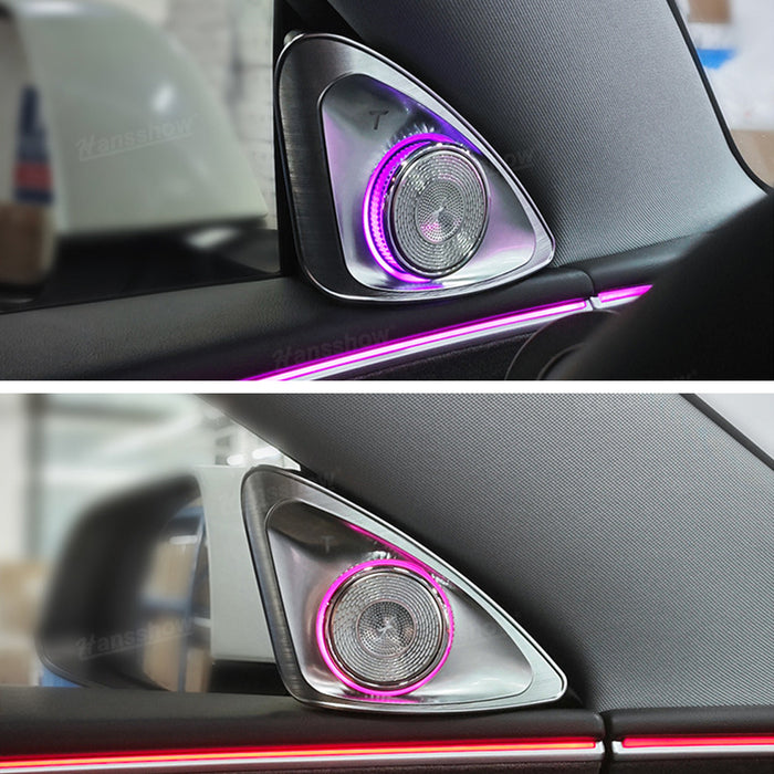 Haut-parleur rotatif Tesla Model Y/3/3 Highland 4D Audio Tweeter rotatif avec éclairage ambiant LED