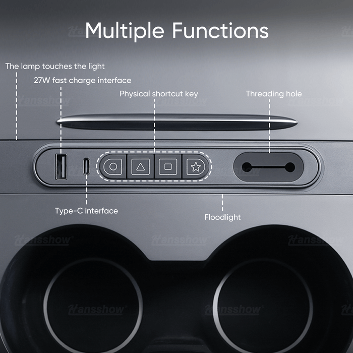 Hansshow 2021+ Model 3/Y Smart Control Expansion Dock: Enhanced Interior Functionality