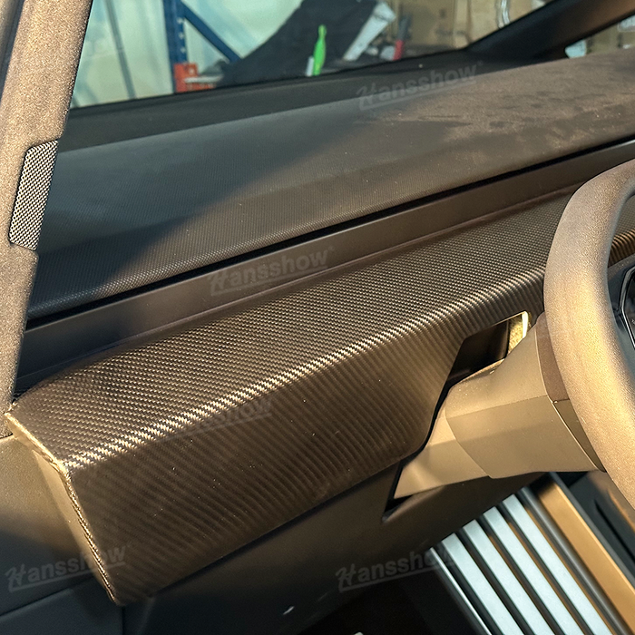 Tesla Cybetruck Real Carbon Fiber Danshboard Cover Interior Decoration | Hansshow