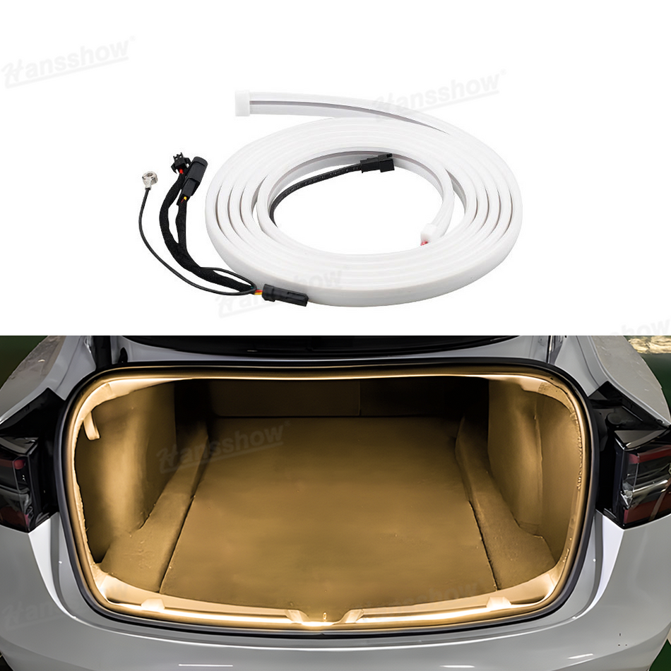 Tesla Model 3 Highland Trunk Ambient Lighting Flexible Silicone Waterproof Interior Lighting Bar| Hansshow