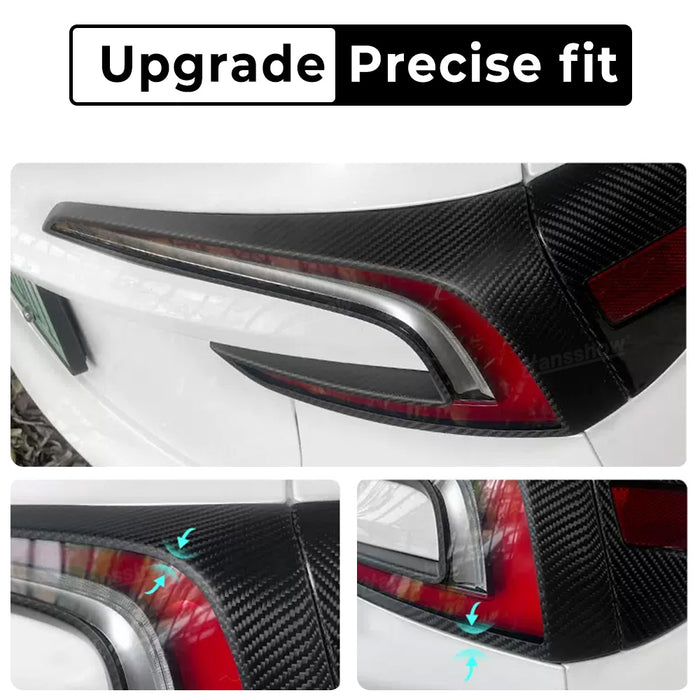 Tesla model 3 Highland Real Carbon Fiber Tail Light Frame Trim Rear Light Lamp Decorative Cover Brake Lamp Bezel|Hansshow